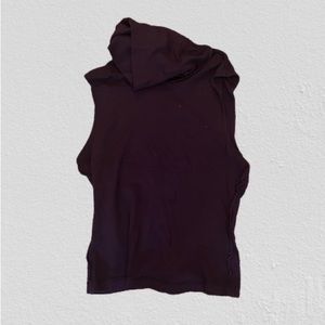Dark purple sleeveless turtleneck